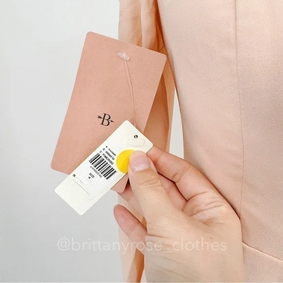 BHLDN Kayleigh Georgette Long Sleeve Midi Dress Blush Pink Rose NWT - Picture 4 of 8